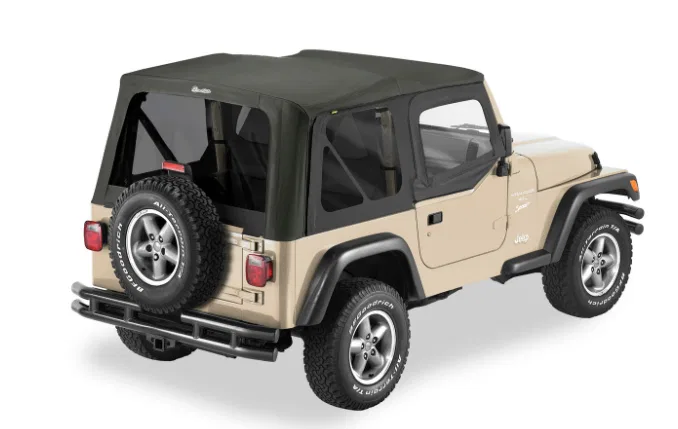 51193-35 – BESTOP Soft Top, Black Diamond Fabric Uses Factory Doors With Tinted Vinyl Windows Without Sunroof Use Fac...